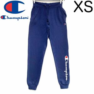 輸入古着 Champion チャンピオン スウェットパンツ ロゴプリント ネイビー XS