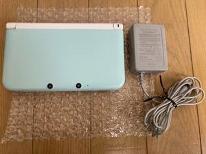 ニンテンドー 3DS LL 本体 ミント×ホワイト ポケモンバンク 内臓 保護フィルム ACアダプターセット