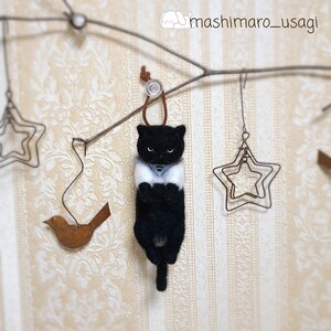 干し猫＊黒猫一体のみ 羊毛フェルト ハンドメイド グッズ 猫 ドールハウス ミニチュア ブライス 