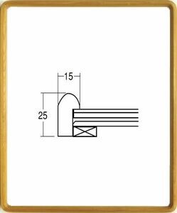 デッサン用額縁 木製フレーム 9755 半切 木地