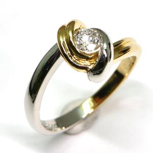 1円〜!!TASAKI(田崎真珠)▼Pt900/K18 天然ダイヤモンドリング▼J 4.1g 約11号 diamond ring 指輪 EE0/ S310