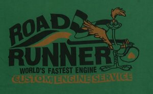 ST85チェスウィツクCHESWINK古着アメリカ製リンガーTシャツROAD RUNNERロードランナーTシャツ緑系TシャツXLルーニー・テューンズ/オールド