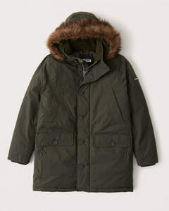 正規品 新品 Abercrombie＆Fitch アバクロンビー＆フィッチ US-L ウルトラ ダウンパーカー Olive Green B-3タイプ ダウンジャケット