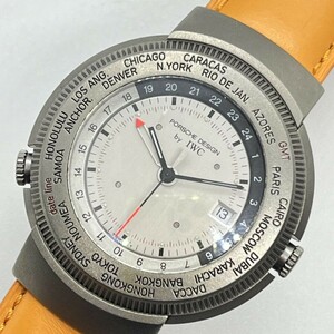 N036-K18-5351◎ Porsche Design by IWC ポルシェ デザイン ワールドタイム クォーツ デイト メンズ腕時計 稼働 2537430 回転ベゼル