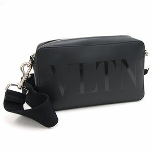 ヴァレンティノ ガラヴァーニ ショルダーバッグ B0704 ブラック レザー 中古 VLTN 黒 斜めがけ 肩がけ 黒 メンズ