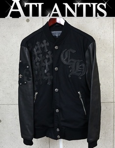 CHROME HEARTS 銀座店 クロムハーツ 未使用 レターマン BSフレア ジャケット スタジャン メンズ size:M 黒 97027