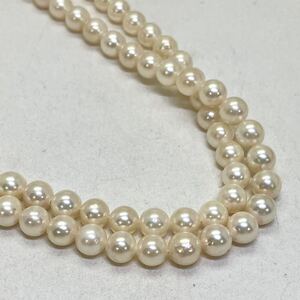 1円〜!!▲本真珠ネックレス▲D 約43.3g 約69.0cm 約6.0-6.5mm珠 pearl necklace jewelry パール DA5/DC5 128