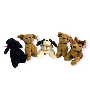 Beanie Baby ビーニーベイビー 犬 セット ぬいぐるみ セントバーナード:Bernie プードル:GIGI シェパード:Courage テリア:Tuffy　24へ308