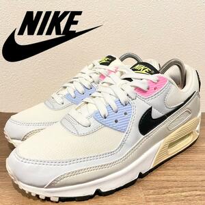 NIKE WMNS AIR MAX 90 ナイキ エア マックス 90 ホワイトマルチカラー レディース DQ0374-100 ローカットスニーカー カジュアル 25cm 美品