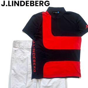 J.LINDEBERG ジェイリンドバーグ　セットアップ　メンズ　2点セット　L モックネック　ゴルフ　GOLF ハーフパンツ　ズボン　シャツ　半袖