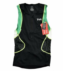 送料無料4★TYR★ティア Competitor トライシングレット size:S ブラック/グリーン