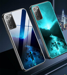 Samsung Galaxy Note20 Ultra5G ケース au SCG06 docomo SC-53A スマホケース 保護カバー 背面 tpu+強化ガラス 夜に光る ハードケース