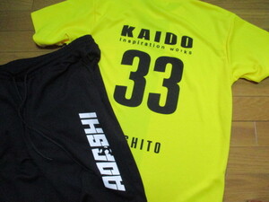 新品　即決価格　アオアシ　Tシャツ　ハーフパンツ　上下　セット　Lサイズ　サッカー　ASHITO KAIDO　黄色　セットアップ　早い者勝ち