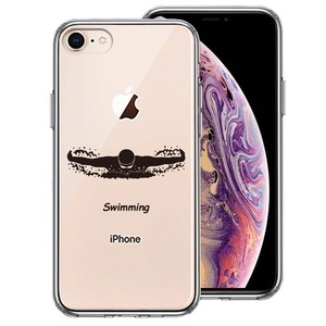 iPhone8 ケース クリア 水泳 スイミング スマホケース 側面ソフト 背面ハード ハイブリッド