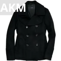 定価10万 AKM WOOL CASHMERE MELTON Pコート S 黒