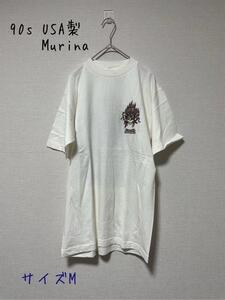 90s USA製　Murina スカルデザイン Tシャツ　シングルステッチ　M