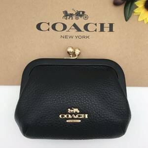 COACH コインケース ★大人気★ ノラ キスロック ブラック がま口 C7517 IMBLK 新品