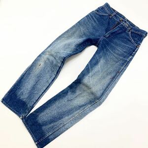 80s ★ Wrangler 13MWZ ★ USA製 SCOVILL デニムパンツ ブルー ジーンズ W29 アメカジ 個性的な色落ち◎ ヴィンテージ ラングラー■Ja2906