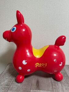 Rody 乗用 玩具 レッド×イエロー 破れなし おもちゃ 子ども用 バランスボール ロディ 中古