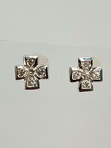 ☆k18wg★天然ダイヤ0.16ct☆ピアス☆64