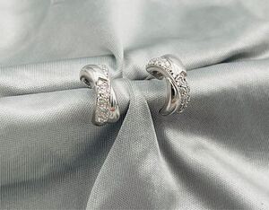 pt850 プラチナ 0.2ct ダイヤモンド ピアス アクセサリー サイズ約12.2×5.6奥行き7.9mm 重量約4.33g 