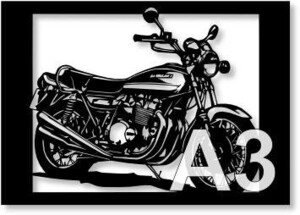 カワサキ(KAWASAKI) Z1の切り絵　【A3サイズ】[B3-001]