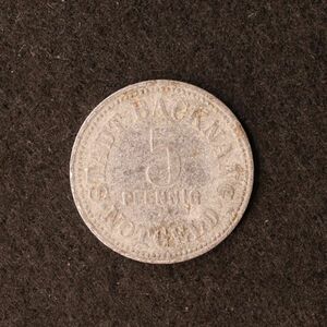 【金属製ノートゲルド】ドイツ バックナング 5ペニヒ亜鉛貨（1918）[E2472]コイン　