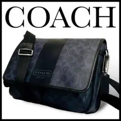 未使用品✨COACH ショルダーバッグ PVC シグネチャー 大容量 ネイビー