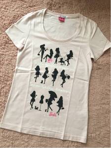 即決★新品タグなし☆ユニクロ UT Barbieバービー コラボ 半袖Tシャツ★ピンク シルエット★S★ユニクロコラボTシャツ