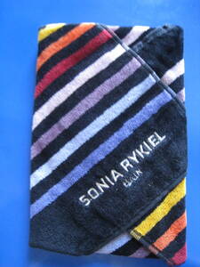 ■SONIA RYKIEL　ソニアリキエル　タオルハンカチ 　カラフルボーダー　ハンカチ 日本製　25cm角 ◆新品◆