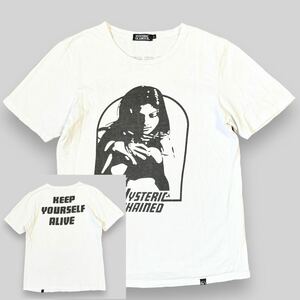 希少！ HYSTERIC GLAMOUR ヒステリックグラマー ガール 両面 プリント 半袖 Tシャツ L 白 ヒスガール レディ ウーマン ヒスガール 