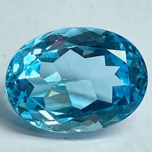 ［天然ブルートパーズ12.875ct］U 約16.0×11.9mmルース 裸石 宝石 ジュエリー blue topaz jewelry 