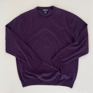  BROOKS BROTHERS (ブルックスブラザーズ) SAXXON WOOL CREW NECK SWEATER サクソンウール　クルーネックセーター L purple 