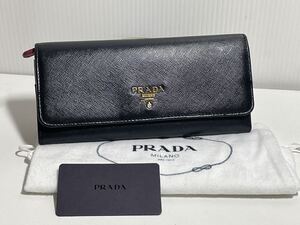 極美品 ■ PRADA プラダ 1M1132 二つ折り長財布 サフィアーノレザー