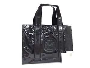 1円 ■美品■ TORY BURCH トリーバーチ パテントレザー トートバッグ ショルダー 肩掛け レディース ブラック系 FB8633