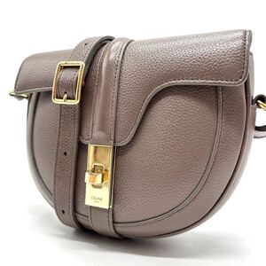 1円【最高級品】 CELINE セリーヌ ショルダーバッグ トート ブザス スモール ゴールド金具 16セーズ レザー ポシェット グレージュ系 