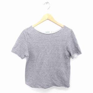 ビームスボーイ BEAMS BOY カットソー Tシャツ ボートネック 無地 シンプル 綿 コットン 半袖 グレー /TT9 レディース