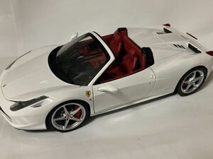 ホットウィールエリート 1/18 フェラーリ458スパイダー 白