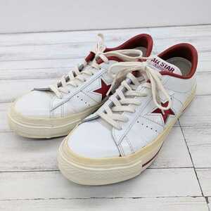 90s CONVERSE コンバース ワンスター レザー US6.5 25cm ホワイト レッド ONE STAR