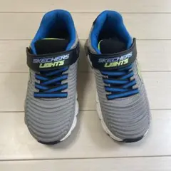 SKECHERS LIGHTS キッズスニーカー グレー・青・緑