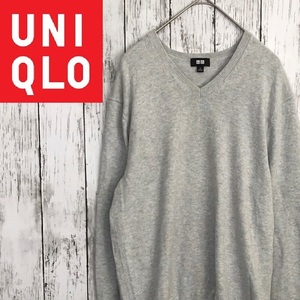 UNIQLO★ユニクロ★メンズ コットン Vネック ニット セーター★サイズS　1030-6