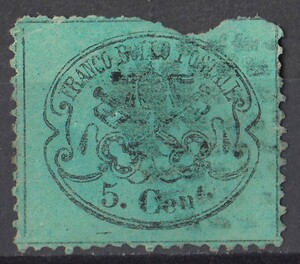 1867年イタリア ローマ州 教皇領切手 5cent.