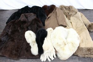 【行董】毛皮まとめ ムートンジャケット コート ロング ジャケット ショール ミンク SAGAFOX Diolen cotton Sable FUR AZ000BOT66