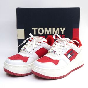 155s TOMMY HILFIGER トミーヒルフィガー 厚底 スニーカー US6 23cm 箱有 ※中古