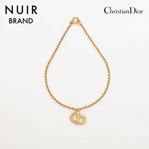 極美品 クリスチャンディオール Christian Dior ヴィンテージ CDロゴ ブレスレット ゴールド WS10139