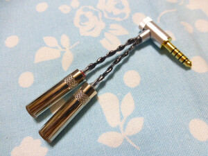 PHA-3 (3.5mm×2) → 4.4mm5極 L字 変換ケーブル シルバーメタリック ver 8N-ofc 八芯 WM1A 1Z ZX300 Fiio M17 Cayin N8 R2R2000 ZEN DAC