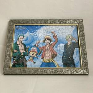 アニメ ONE PIECE ワンピース オリジナル額縁 完成済パズル 日焼け色褪せあり プラスチック製 アイアンフェイク