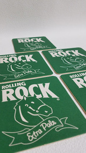 即決未使用送料込! ローリングロック 紙製 コースター ROLLING ROCK 5枚セット / YW2250s