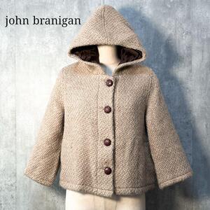 アイルランド製☆ john branigan ジョンブラニガン アルパカ混ウールツイード フーディー ショートコート