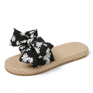 ☆ ブラック ☆ 40(25cm) ☆ サンダル pksandals103 フラット サンダル レディース ローヒール フラットサンダル ストラップサンダル